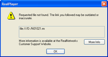 Requested File Not Found Error