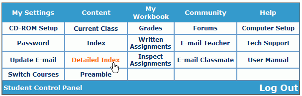 Student Control Panel