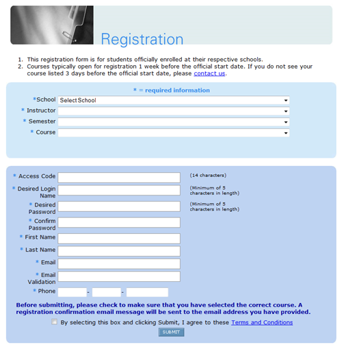 Registration Page