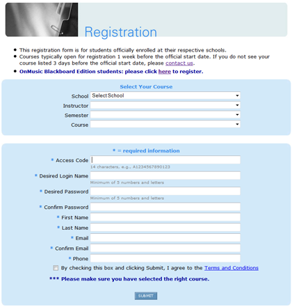 Registration Page