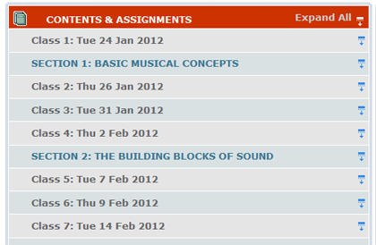 Contents and Assignments