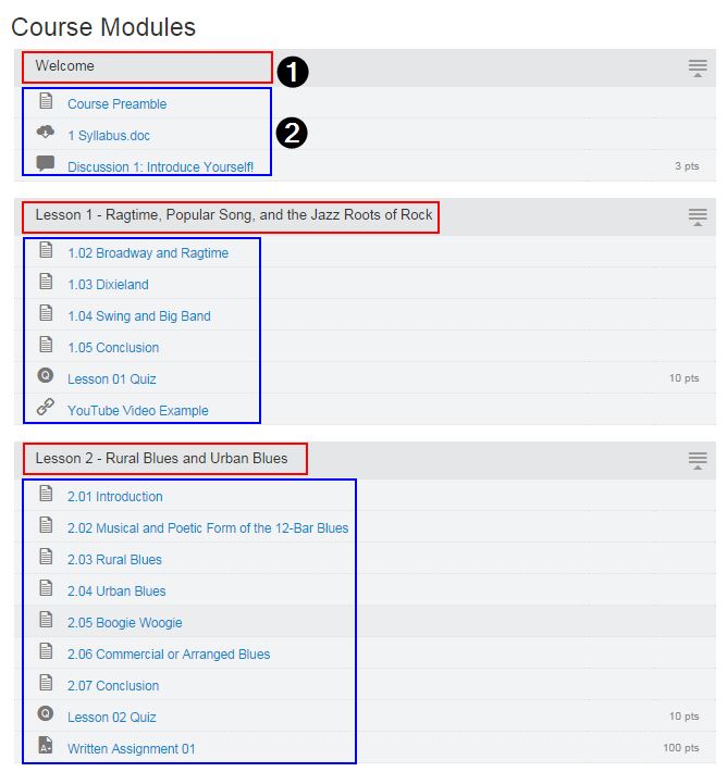 Modules Sections Layout